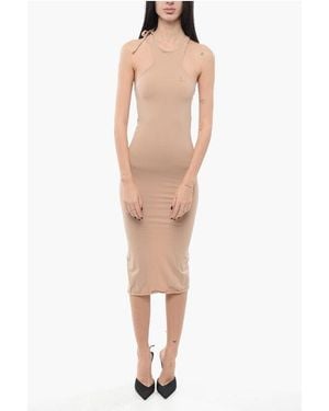 ANDREADAMO Midi Fitted Sheath Dress With Back Slit - Multicolour