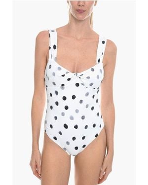 Marysia Swim Polka Dots Lehi One-Piece Swimsuit With Bow On The Front - White