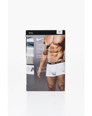 Nike Set Of 3 Stretch Cotton Boxer With Logoed Elastic Band - White
