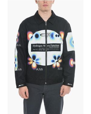 Msftsrep Cootn Twill Hydrogen Wave Jacket With Gradient Print - Grey
