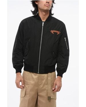 Rassvet (PACCBET) Solid-Color Bomber With Embroidery On Back - Black