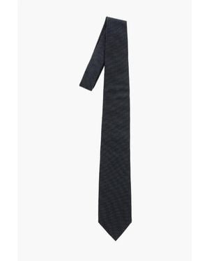Destin Geometric Patterned Silk Tie - Black
