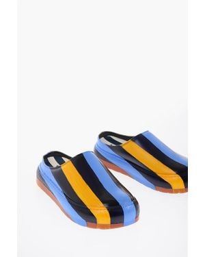 Sunnei Striped Leather Dreamy Mules - Blue