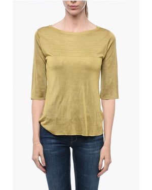 ArchivioB Viscose Jumper With 3/4 Sleeves - Blue
