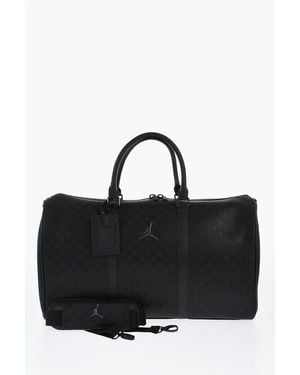 Nike Jordan Logoed Duffle Bag With Monogram Pattern - Black