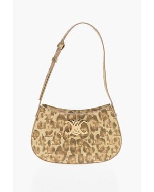 Celine Animal Patterned Claude Shoulder Bag - White