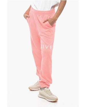 Givenchy Brushed Cotton Joggers With Terry Logo - Pink