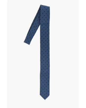 Corneliani Cc Collection Polka Dot Patterned Wool Tie - Blue