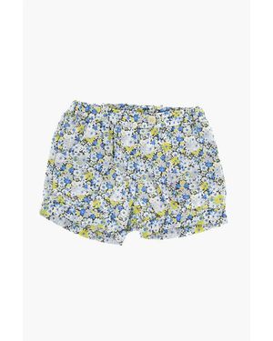 Bonpoint Cotton Floral-Motif Shorts - Blue