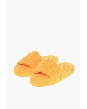 Bottega Veneta Jacquard Terry Geometric Sponge Sliders - Orange