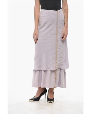 Quira Double-Layered Skirt With Lace-Up Detail - Multicolour