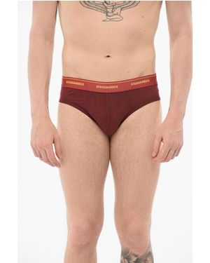DSquared² Cotton Slip With Logoed Waistband - Pink
