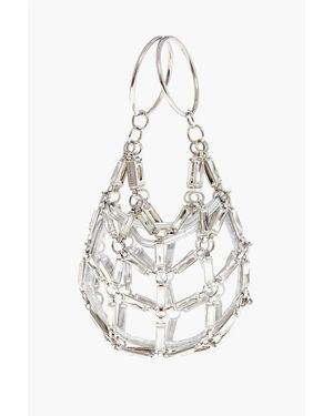 DSquared² Rhinestoned Net Jewel Clutch - White
