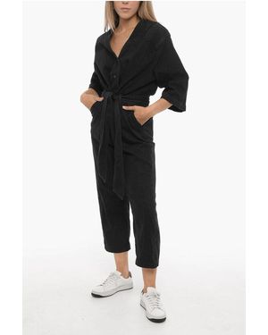 AllSaints Dark Washed Denim Jumpsuit - Black