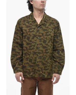 South2 West8 Lightweight Camouflage-Print Overshirt - Green