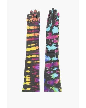 DSquared² Tie Dye Effect Warm Leather Gloves - White