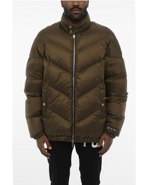 DSquared² Quilted Jacket With Zip Closure And Monogram - Brown