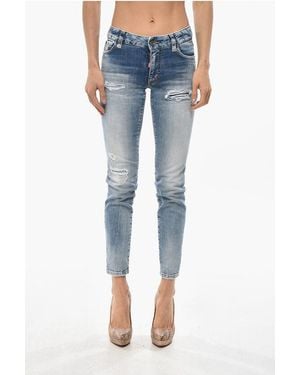 DSquared² Vintage Effect Skinny Fit Jeans 13Cm - Blue