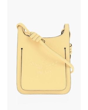 MCM Textuted Leather Mini Shoulder Bag - Yellow