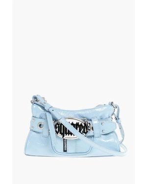 DSquared² Patent Leather Crossbody Bag With Logoed Buckle - Blue