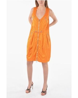 Bottega Veneta Full Zip Closure Mini Utility Dress - Orange