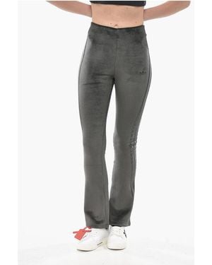 adidas Ribbed Velour Boot-Cut Trousers - Grey