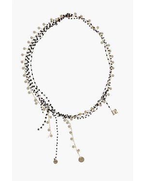 DSquared² Beaded Touch Of Colour Necklace With Floral Details - Natural