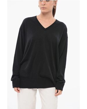 Aspesi V Neck Cotton Jumper - Black