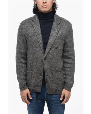 SUNHOUSE Knit Blazer With Horn Buttons - Grey