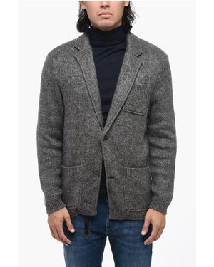 SUNHOUSE Knitted Blazer With Horn Buttons - Grey