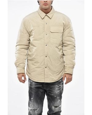 Helmut Lang Nylon Padded Overshirt With Breast Pocket - Natural