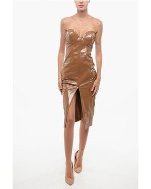 Elisabetta Franchi Eco-Patent Strapless Sheath Dress - Multicolour