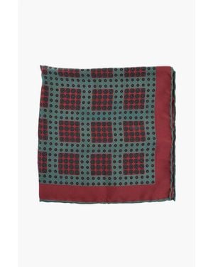 Drake's Patterned Silk Foulard - Red