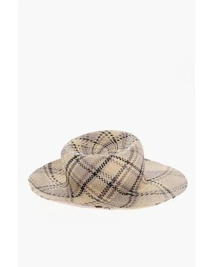 Thom Browne Madras Motif Straw Fedora Hat - Multicolour