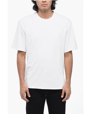 Covert Solid Colour Crew-Neck T-Shirt With Contrasting Logo - White