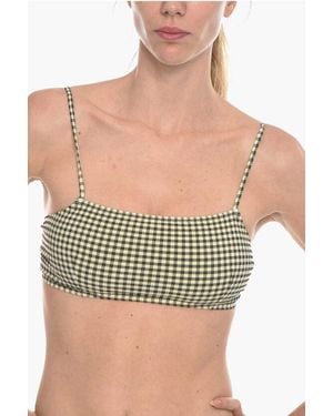 Samsøe & Samsøe Gingham Checked Two-Tone Filippa Bikini Top Xs Standard Size - Black