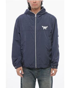 MCM Nylon Jacket With Hood And 2-Pockets - Blue