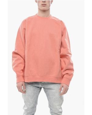 Fear Of God Essentials Crewneck Cotton Fleece With Tone-On-Tone Logo - Pink