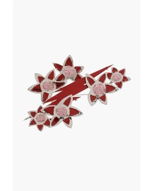 DSquared² Jewels Floral-Motif Maxi Brooch - Red
