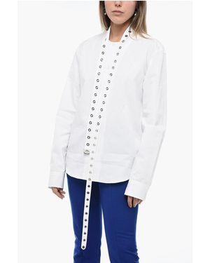 Off-White c/o Virgil Abloh Off- Popli Shirt With Eyelets Collar - White