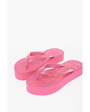 Versace Jeans Couture All-Overlogo Flip Flop With Platform 3,5Cm - Pink