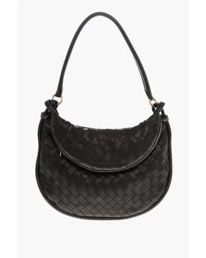 Bottega Veneta Braided Leather Shoulder Bag - Black