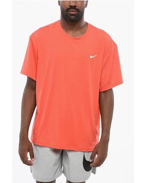 Nike Swim Dri-Fit Hydrogu Crew-Neck T-Shirt With Contrasting Mono - Orange