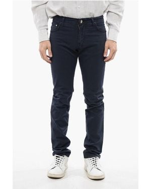 Corneliani Id Luxury Denim Ton-Sur-Ton Embroidered Denims - Blue