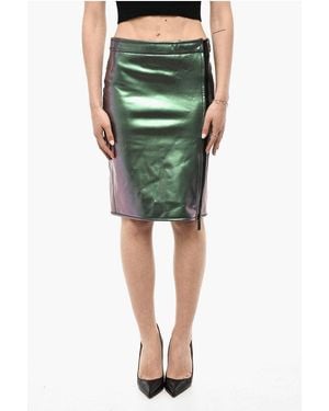 DSquared² Iridescent Motif Longuette Skirt With Zipped Closure - Green