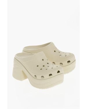 Crocs™ Rubber Sandals With Cut-Out Details And Heel 10Cm - White