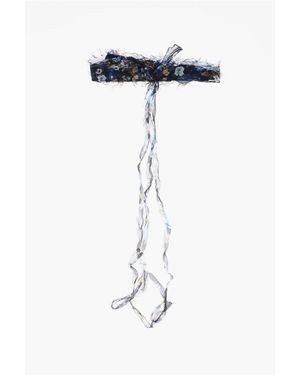 DSquared² Silk Crepon Choker Necklace With English Garden Print - Blue