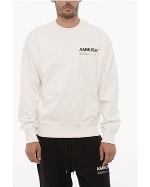 Ambush Fleeced Cotton Workshop Crew-Neck Sweatshirt - Natural