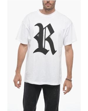 Raf Simons Frontal Maxi Monogram Crew-Neck T-Shirt - White