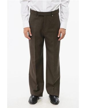 Burberry Wool Twill Straight Leg Trousers - Green
